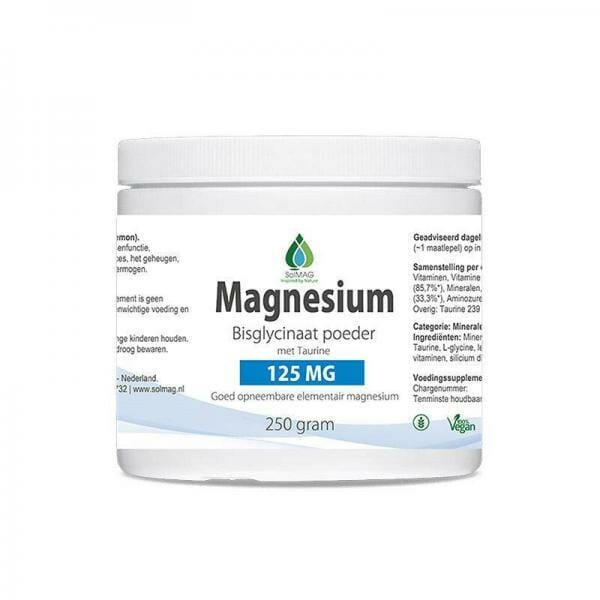 SoLMAG mineralen Magnesium bisglycinaat poeder - 125 mg