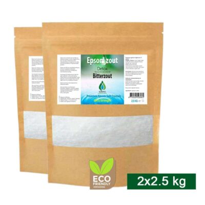 Epsom zout 5 kg (2x 2,5 kg) – Bitterzout – Magnesium sulfaat